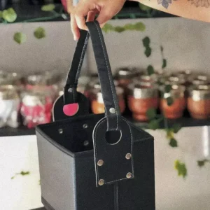 Canasta matera flexible simil cuero